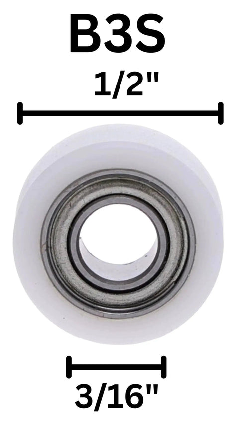 Ball Bearing Router Guide With Non Mar Nylon Sleeve, One Half Inch Outer Diameter And Three Sixteenth Inch Inner Diameter