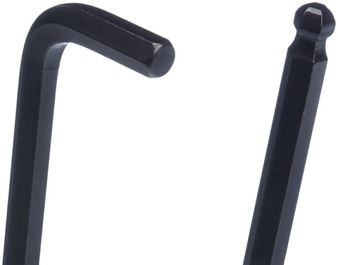 Close-up of Long Arm Ball End Hex Key Set 26 Piece Metric And Standard Sizes Chrome Vanadium Steel Black Oxide Finish