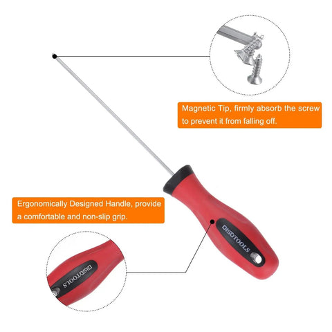 Ball End Hex Screwdriver Magnetic Ball End With 2.5mm Hex Bit 190mm Total Length 110mm Rod S2 Steel ergonomic handle view