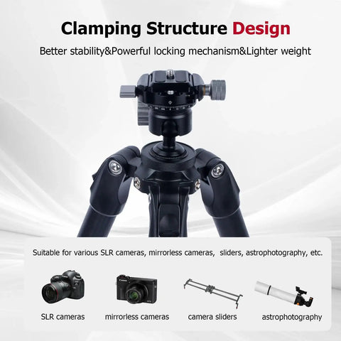 360 Degree Ball Head Tripod Mount With Dual Panoramic Rotation for DSLR Mirrorless and Sports Cameras CNC Aluminum Alloy 10Kg