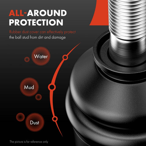 Close-up of durable ball joint for Mercedes W447 Metris, showcasing all-around protection against water, mud, and dust.