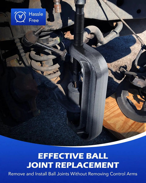 Ball Joint Press Kit With C Frame Press For Ball Joints And Universal Joints U Joints Brake Anchor Pins And Wheel Studs tool in use