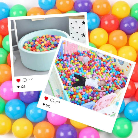 Colorful 50 pcs Ball Pit Balls Plastic Balls for Ball Pit, BPA Free Ocean Ball for Toddlers - 7 Colors in play area