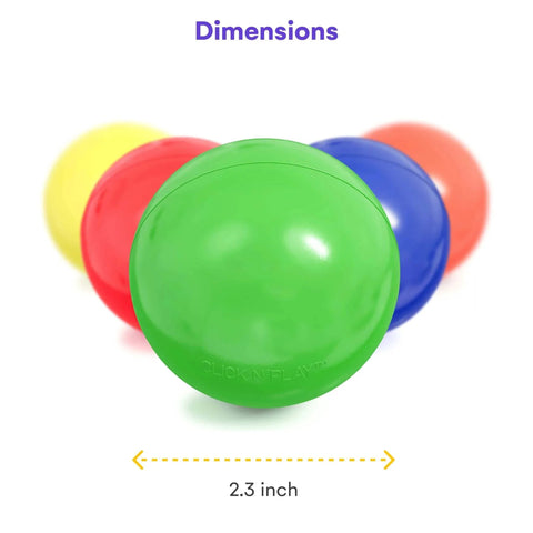 Ball Pit Balls for Kids, 200 Pack - Plastic Refill Balls, Phthalate & BPA Free, 2.3-inch bright colors with dimension