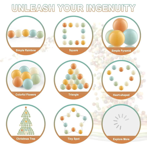Creative shapes with Ball Pit Balls (100 Pack, Orange,Teal) Plastic Balls for Various Games, Ideal for Ball Pits and Playhouses.