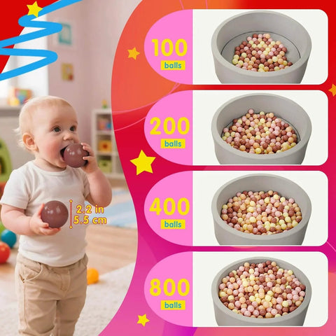 Ball Pit Balls 100 Play Balls Plastic Balls for Baby Girls Toddlers Kids Play Tent Pool Playhouse Playpen Party Decoration, Pearl White