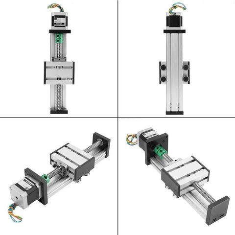 High Precision Ball Screw Linear Slide 1204 With 100mm Stroke And 12mm Diameter Shaft, aluminum body, various angles, motor equipped