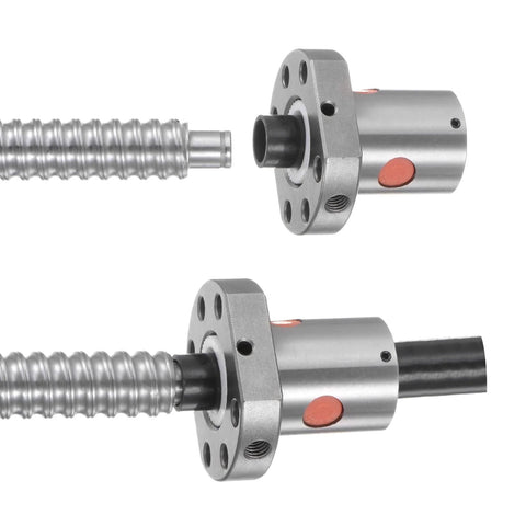 Ball screw nut sfu1605 (16mm dia, 5mm pitch) ball screw single nut for CNC machine parts, front and side view of components