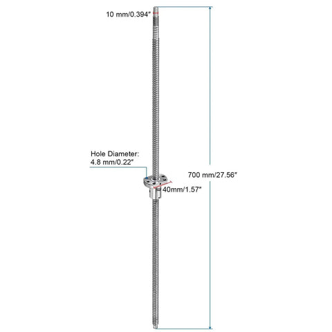 Ball Screw SFU1204 12mm Diameter Lead 4mm Length 700mm With Ball Screw Nut Anti Backlash Kit For BK BF12 CNC Machine Parts