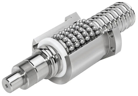 Close-up of Premium 25mm Ball Screw SFU2505 NUW Kit with 600mm length and 5mm lead for CNC machines