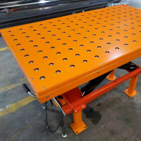 Conveyor table with 20 pcs 5/8 inch roller drop in ball transfer bearings carbon steel round ball units for smooth operation.
