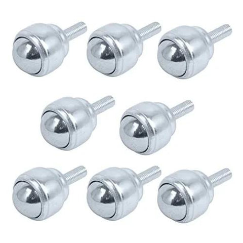 1 Inch Ball Transfer Bearings M8 Stud Mounted Carbon Steel Roller Ball Units for Conveyors Tables Casters Set of 4