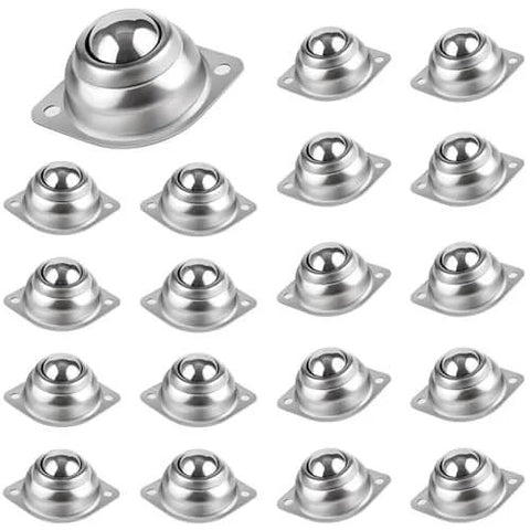 Set of 20 Surface Ball Bearing Rollers Ball Transfer Units with 1 Inch Main Ball Flange Mounted Design for Conveyors Tables