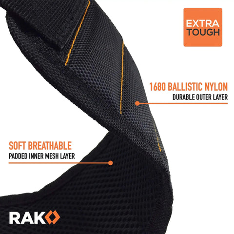 Close-up of Magnetic Wristband For Tools With Powerful Magnets, highlighting 1680 ballistic nylon layer and inner mesh layer