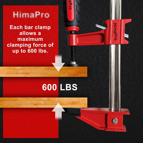 Beefed Up 12 Inch Bar Clamp Set For Woodworking And Metalworking Four Pack With Quick Release Steel F Clamps 600 Pound Load Capacity