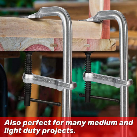 4 Pack 12 Inch Bar Clamps Set With Drop Forged Steel Construction 3 Inch Throat Depth And 450 Lbs Load Capacity clamping wood