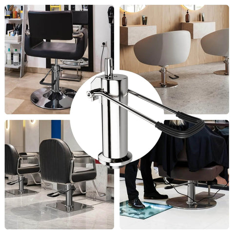 Barber Chair Replacement Hydraulic Pump - 6.7 IN Adjustable Height in various salon chair setups