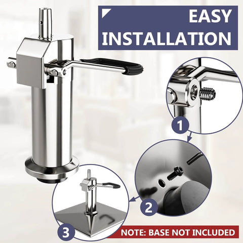 Barber Chair Replacement Hydraulic Pump - 6.7 IN Adjustable Height, chrome-plated, easy installation shown with details.