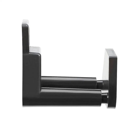 Side view of Barn Sliding Door Floor Guide POM Plastic Adjustable Wall Mount Black For Wooden Doors With Bottom Groove Prevents Door Swing