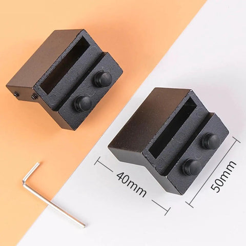 2 Pack 40x50mm Black Barn Door Stopper For Sliding Doors With Flat Track Roller Limiter Rail Durable Rubber And Aluminum Construction