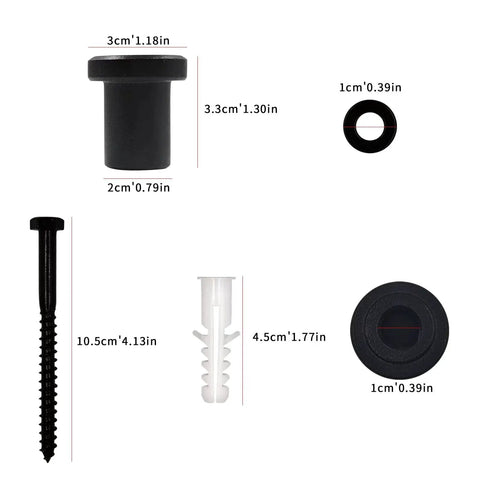Image of 5 Pack 1.18 Inch Barn Door Wall Spacers With Lag Bolts And Wall Anchors For Flat Track Sliding Barn Door Hardware Carbon Steel