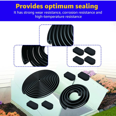 Basement door weatherstrip kit for Bilco doors by Amazon: black U-shaped gasket, bulb trim gasket, four cap seal pads.