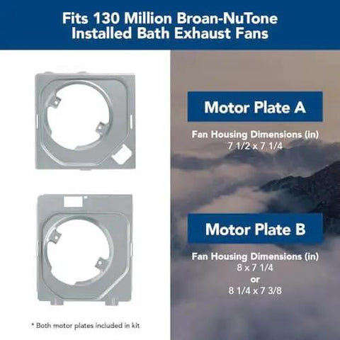 Ultra Quiet Bath Fan Replacement Kit With Motor And Grille 60 CFM 20 Percent More Power White DIY Install No Wiring Or Cutting Required QuickKit Technology plates displayed