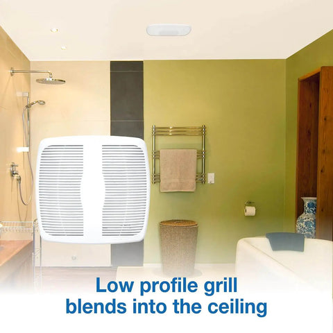 Installed Advantage 50 CFM Ceiling Exhaust Fan For Bathrooms Quiet 3 Sones White By Air King America Efficient Ceiling Vent