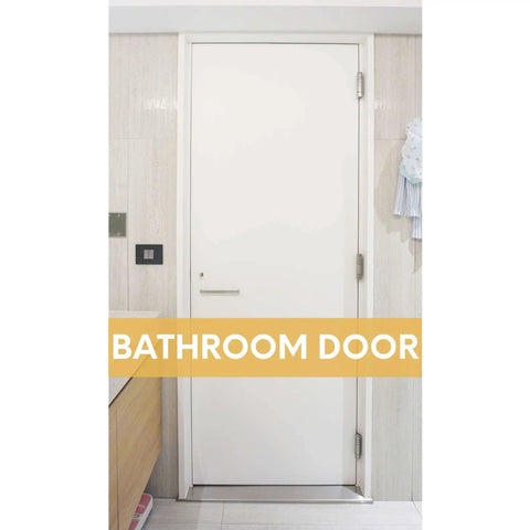 Bathroom door with self-closing 4-inch door hinges with built-in closer, 3-pack, UL listed fire-rated stainless steel matte black finish