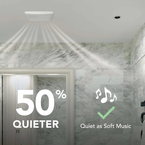 Installed 50 CFM Bathroom Exhaust Fan With Modern Grille, Energy Star Certified, Quiet 2.0 Sones, For Small Bathrooms Up To 45 Sq Ft