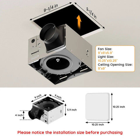 Powerful Quiet Bathroom Exhaust Fan With Light Delivering 130 CFM And One And A Half Sones LED Night Light 1300 Lumen