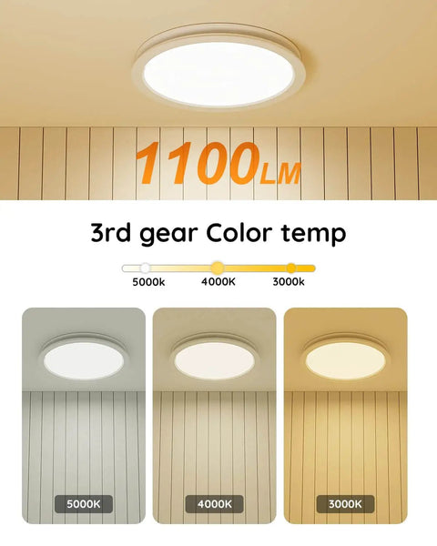 Bathroom Exhaust Fan With Light 130 CFM Quiet Ceiling Mount Vent 1.5 Sones 47W 1100 Lumens LED Light color options