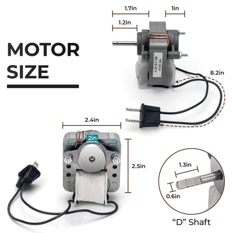 70CFM Bathroom Exhaust Fan Motor Replace 99080166 BP28 YJF6178 Bath Motor Fit for Br-oan Nu-Tone Nau-tilus size diagram