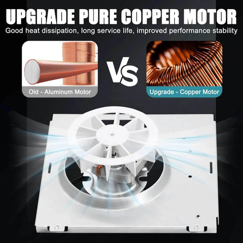 763RL B Unit, 763RLN B Unit, S0503B000 Bathroom Fan Motor Assembly for Broan Nutone 763RLN comparison of aluminum and copper motor