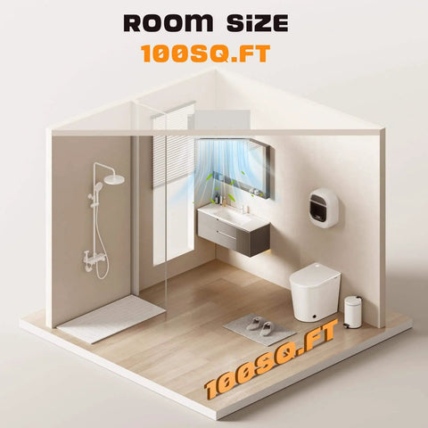 Ultra Quiet 12 Inch Bathroom Exhaust Fan With 6500K LED Light, 120 CFM, 1.0 Sone, 10x10 Mount, Energy Efficient Ceiling Ventilation With 1500 LM Output By Gopper in a 100 sq ft bathroom layout.