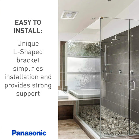 Whisper Quiet Pick A Flow Bath Exhaust Fan For Ceiling Or Wall Mount With DC ECM Motor, Energy Star Certified, in modern bathroom.