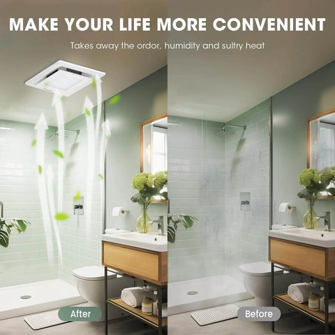 120 CFM Bathroom Exhaust Fan With Light Ultra Quiet 1.0 Sones Ceiling Mount Ventilation For Moisture And Odor Removal Easy Install In Home Bath And Shower Room installed in a bathroom