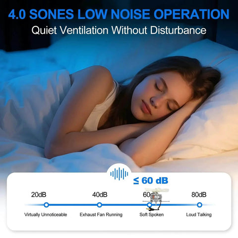 Sleeping woman illustrating quiet operation of S99080199 Bathroom Exhaust Motor - 80 CFM, 4.0 Sones Powerful Vent Fan Motor.