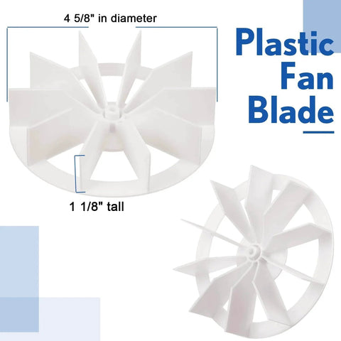 Bathroom Vent Fan Motor and Ceiling Blower Wheel Replacement Electric Motors Kit Compatible with Nutone Broan 50CFM 120V, plastic fan blade dimensions