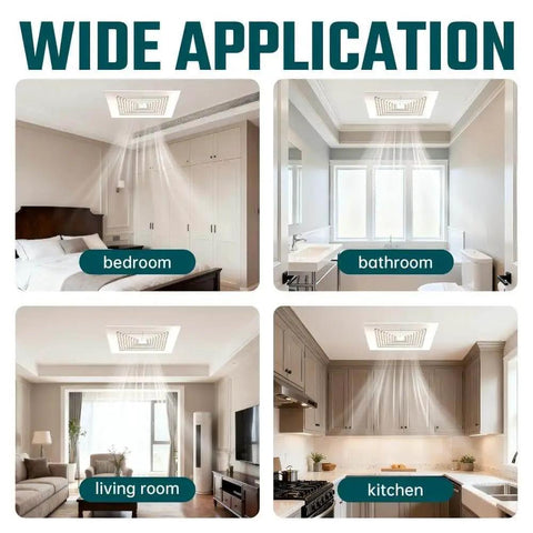 Spring Loaded 10x10 Inch Bathroom Exhaust Fan Cover In White ABS Plastic installed in various rooms for wide application