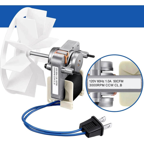 Bathroom Vent Fan Motor and Ceiling Blower Wheel Replacement Electric Motors Kit Compatible with Nutone Broan 50CFM 120V
