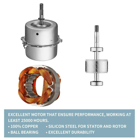 Components of a bathroom exhaust fan motor showing copper wiring, ball bearings, and silicon steel rotor for Very Quiet 70 CFM Bathroom Exhaust Fan With 2.0 Sone No Attic Access Needed Energy Star Certified Easy Ceiling Mount 3 Inch Duct Suitable For Bathrooms Up To 75 Sq Ft White.