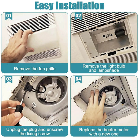 Installing 763RL B Unit, 763RLN B Unit, S0503B000 Bathroom Fan Motor Assembly for Broan Nutone 763RLN step-by-step guide