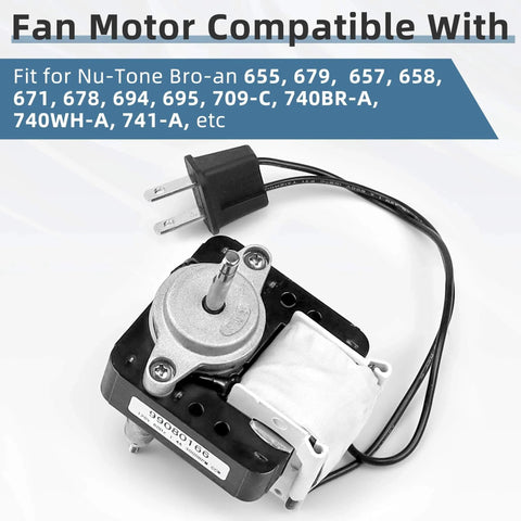 S99080166 BP28 Bathroom Vent Bath Fan Motor Kit Replacement YJF6178 for Nu-Tone Bro-an 655 679 657 658 120V