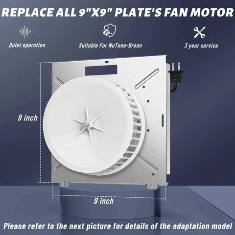 8664RP 8663RP for Nutone 8664RP/8663RP B Unit Bathroom Fan Motor with 9x9 inch plate replacement