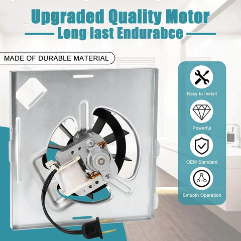 S97012026 Fan, 696N-R02 B Unit Motor Assembly Replacement for Broan 688-K, close-up view with wire plug and motor housing