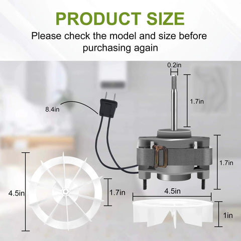 Dimensions of Fan Motor S97012038 Bathroom Vent Fan Motor Replacement fit for Nu-Tone Br-oan 688 668 663 659 662 678