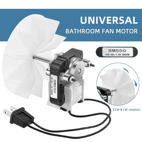 Bathroom Exhaust Fan Motor Replacement Compatible with Nu-Tone Br-oan Electric Fan Motors 120V 50CFM 3000 RPM by Fetechmate