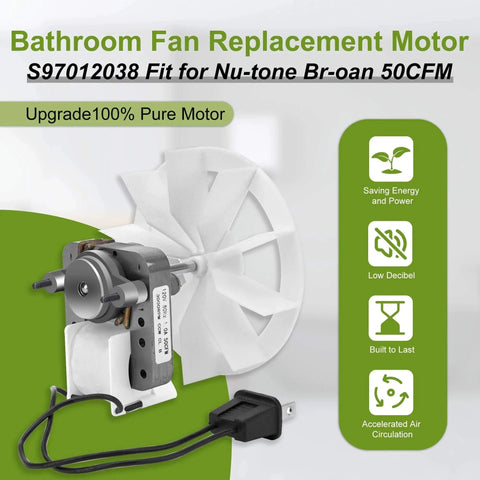 Fan Motor S97012038 Bathroom Vent Fan Motor Replacement fit for Nu-Tone Br-oan 688 668 663 659 662 678, 120V 50CFM