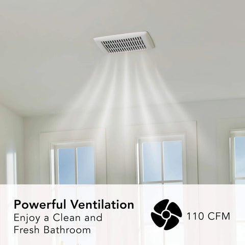 Powerful 110 CFM Bathroom Vent Fan With Quiet One Point Zero Sones And Easy Install ENERGY STAR Certified For Bathrooms Up To 105 Sq Ft By Broan NuTone ceiling installation